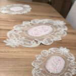Salon Oda Takımı Dantelli Runner Set Üç Parça