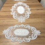 Salon Oda Takımı Dantelli Runner Set Üç Parça