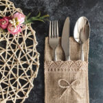 Servis Peçetesi & Kılıfı Tutucu Natural Kumaş - 12 Adet