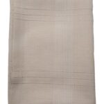 Keten Kumaş Çizgi Masa Örtüsü 160*220 Cm Sütlü Kahve