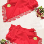 2 Adet, Kırmızı Renk İğne Oyası Mevlüt Örtüsü, Çeyizlik Şal