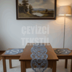 Salon Takımı, Yatak Odası 3 Parça Sehpa Örtüsü, Masa Örtüsü 3 Parça Oda Takımı