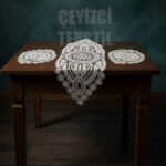 Salon Takımı, Yatak Odası 3 Parça Sehpa Örtüsü, Masa Örtüsü 3 Parça Oda Takımı