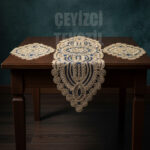 Salon Takımı, Yatak Odası 3 Parça Sehpa Örtüsü, Masa Örtüsü 3 Parça Oda Takımı