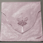 Çeyizlik Kadife Zarf Nişan Bohçası - Pudra