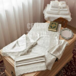 Seccade Seti 4 Parça Ekonomik Çeyizlik Seccade Takımı, Nişan Bohça - Krem