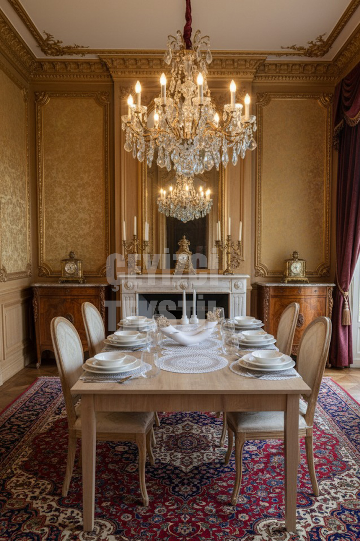 671 Amerikan Servis Supla Ve Runner Seti 6 Kişilik - Görsel 1