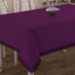 Fransız Güpürlü Leke Tutmaz Tek Masa Örtüsü 160x220cm Fuşya