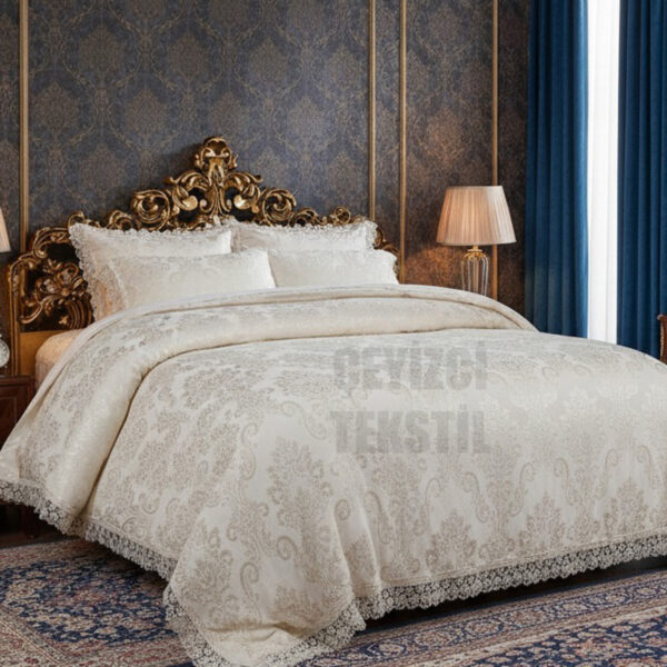 Çift Kişilik Pike Takımı Krem - Berfin