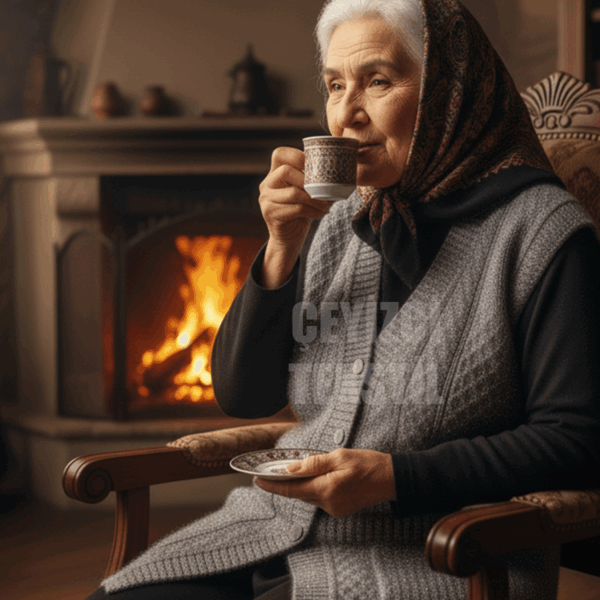 Yelek Düğmeli Çeyizlik Yelek - Anne Yeleği  - Gri
