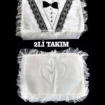 Gelin Bohçası, Çeyizlik Tek Hurç, Damat Nişan Bohçası, Gelin Nişan Hurcu 1 Damat&1 Gelin 35x25cm
