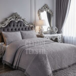 Bade Çift Kişilik Yatak Örtüsü - Gri