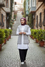 Yelek İpli Çeyizlik Yelek - Gelin Yeleği  - Gri