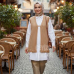 Yelek İpli Çeyizlik Yelek - Gelin Yeleği - Kapuçino