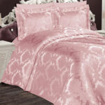 Yatak Örtüsü Çift Kişilik Dantelsiz Pudra - Asi