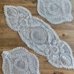 Salon Takımı, Yatak Odası 3 Parça Sehpa Örtüsü, Masa Örtüsü 3 Parça Oda Takımı - Gold Simli