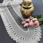 Kadife Detaylı Runner, Çeyizilk Tek Runner (120x30cm)