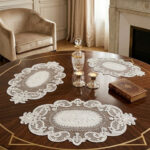 Salon Oda Takımı Dantelli Runner Set Üç Parça