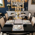 Fransız Dantelli Runner ve Supla Takımı (1 Runner, 6 Supla) Gold Simli