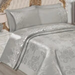 Sahra Pike Takımı Çift Kişilik Fransız Dantelli Gri