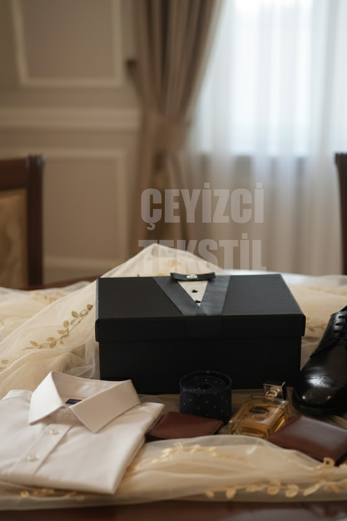 sandik Damat Sandığı - Damatlık Figürlü Smokin Sandık - Tıraş Kutusu - Görsel 1