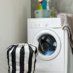 Çamaşır Torbası ASTARSIZ, Kirli Banyo Torbası, Düzenleyici Torba - Siyah Beyaz