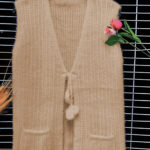 Tavşan Tüyü Yumoş Örgü Cepli Kadın Yeleği, Triko Yumuşak Yelek