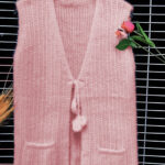 Tavşan Tüyü Yumoş Örgü Cepli Kadın Yeleği, Triko Yumuşak Yelek