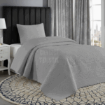 Günlük Tek Kişilik Yatak Örtüsü, Çeyizlik Tek Kişilik Kapitone Yatak Örtüsü - Gri