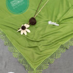 2 Adet İğne Oyası Yazma, Çeyizlik Yazma,Mevlüt Örtüsü 100x100cm - Kına Yeşili