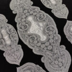 Salon Takımı 5 Parça Dantelli Masa Örtüsü Runner Seti - Gri