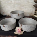 3lü Çok Amaçlı Hasır Sepet - Gri