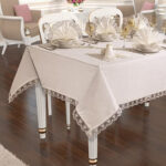 Masa Örtüsü Takımı 8 Kişilik Krem Renk