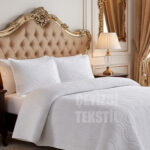 Çift Kişilik Dantelsiz Yatak örtüsü Ekru