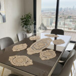 Modern Amerikan Servis Supla Runner Takımı 6 Kişilik - Kahve