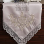 Fransız Güpürlü Işlemeli, Çeyizlik Saten Lüks Bohça, Nişan Bohçası