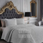 Çift Kişilik Dantelsiz Yatak örtüsü Gri