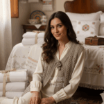 Yumoş İp Örgülü Çeyizlik Yelek - Kahve