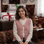 Yumoş İp Örgülü Çeyizlik Yelek - Pudra