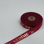 Nedime baskılı kol kurdelası kırmızı renk - 50 cm. - 1 adet