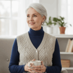 Çeyizlik Yelek, Simsiz Yelek, Örgülü Yelek, Hediyelik Yelek, Gelin Yeleği - Geniş Beden - Açık Kahve