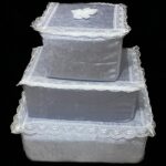 Kadife Çeyizlik 3lü Hurç Takımı, Gelin Hurcu 3lü Set, Gelin Hurç Seti, Kadife Nişan Hurcu - Krem