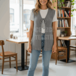 Yelek İpli Çeyizlik Yelek - Gelin Yeleği  - Gri