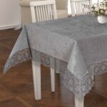 Kadife Masa Örtüsü Fransız Dantelli, Lüks Kadife Masa Örtüsü Dantelli