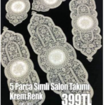 5 Parça Simli Salon Takımı