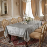 Kadife Masa Örtüsü Fransız Dantelli, Lüks Kadife Masa Örtüsü Dantelli