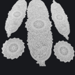 Salon Takımı 5 Parça Dantelli Masa Örtüsü Lüks Runner Seti - Krem