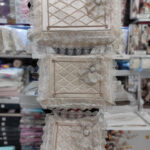 Çeyizlik 3lü Gelin Çeyiz Hurçu Kadife 3 Parça Broşlu İncili 3lü Çeyizlik Kadife Dantelli Hurç Seti