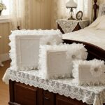 Çeyizlik 3lü Gelin Çeyiz Hurçu Kadife 3 Parça Broşlu İncili 3lü Çeyizlik Kadife Dantelli Hurç Seti