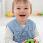 Bebek Yeleği Triko Bebek Yeleği Papatya Desenli Bebe Yeleği